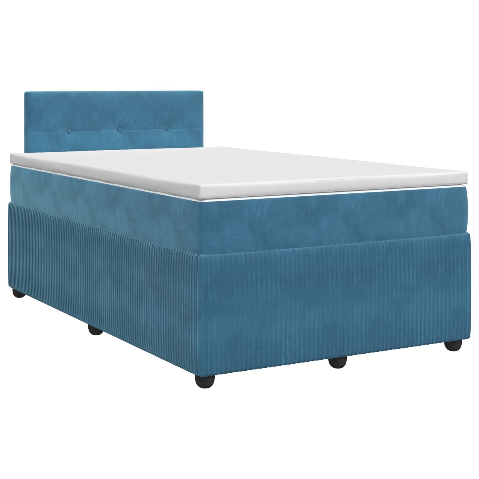 Κρεβάτι box spring με στρώμα Σκούρο Μπλε 120 x 200 cm Βελούδο