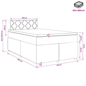 Κρεβάτι box spring με στρώμα Σκούρο Πράσινο 120 x 200 cm - Pakobazaar
