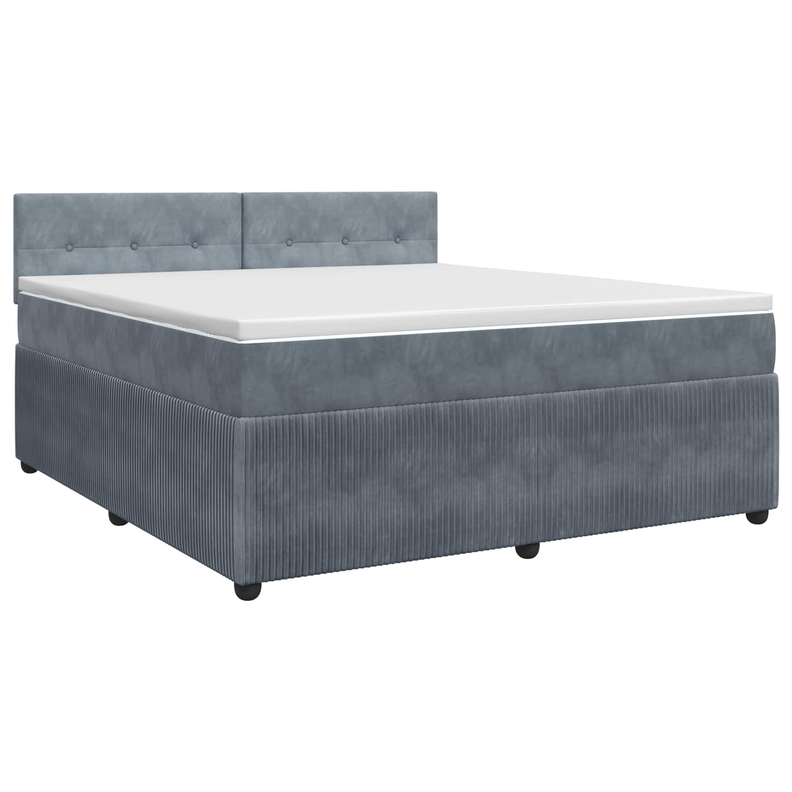 Κρεβάτι box spring με στρώμα Σκούρο Γκρι 140 x 200 cm Βελούδο - Pakobazaar