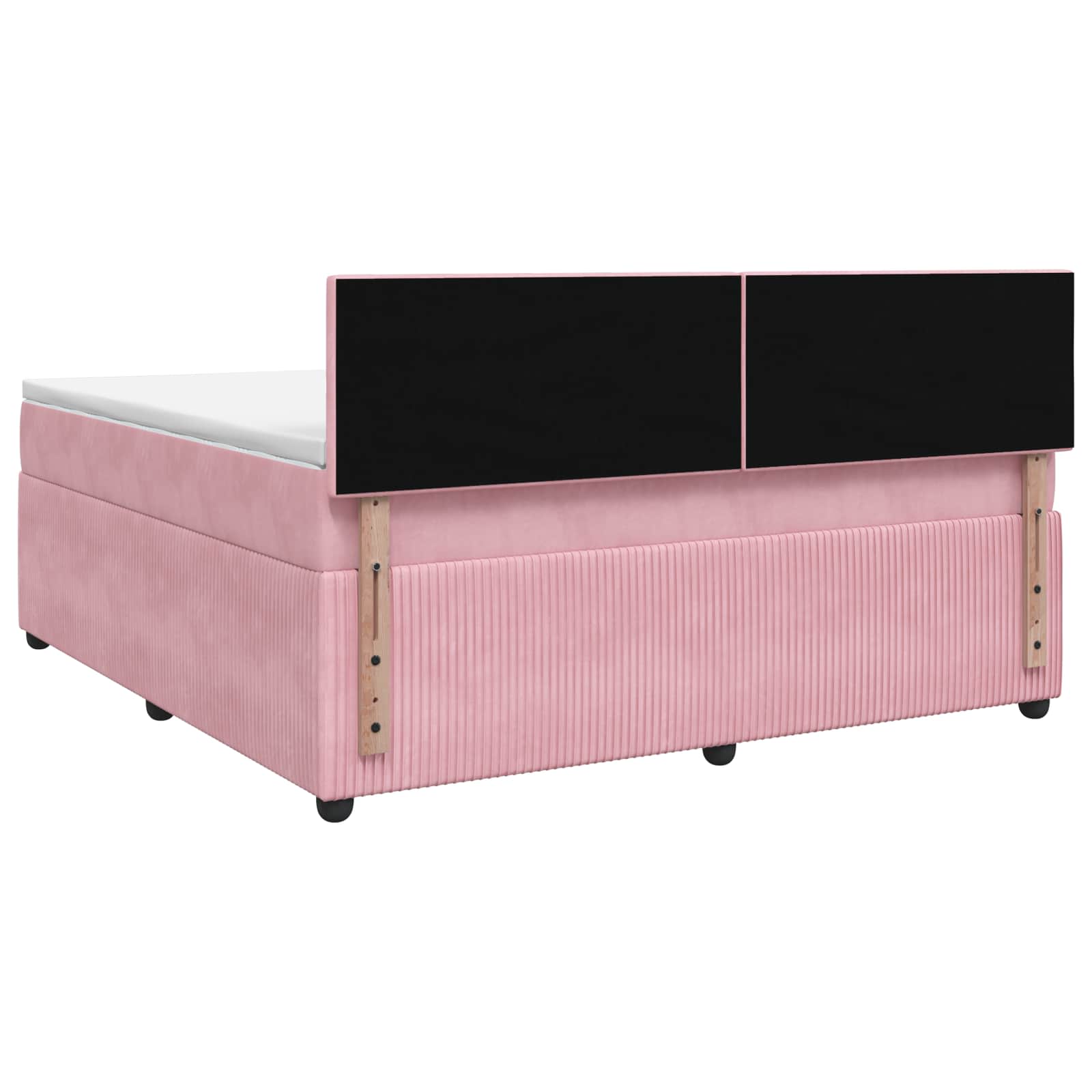 Κρεβάτι box spring με στρώμα Ροζ 140 x 200 cm Βελούδο - Pakobazaar