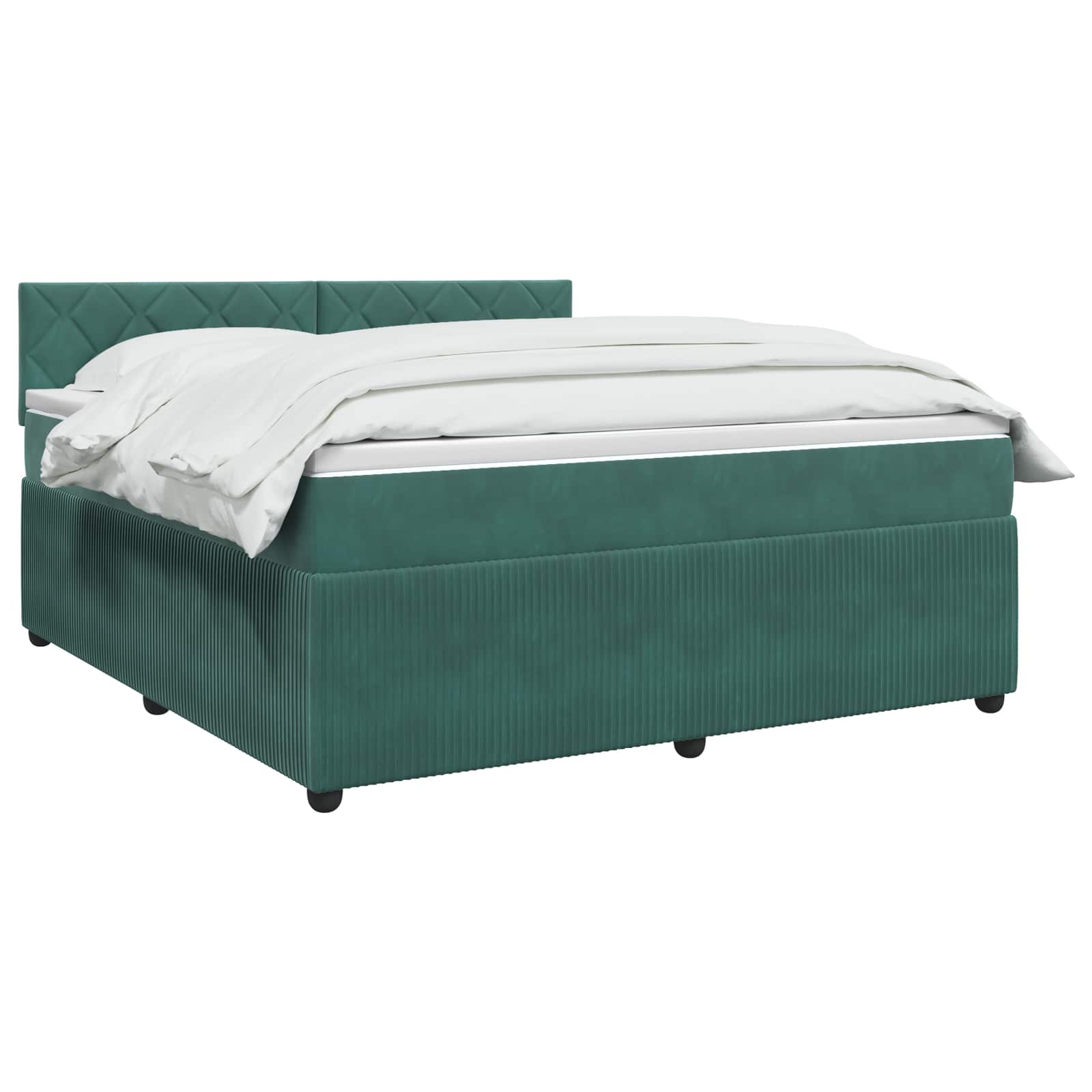 Κρεβάτι box spring με στρώμα Σκούρο Πράσινο 160 x 200 cm - Pakobazaar