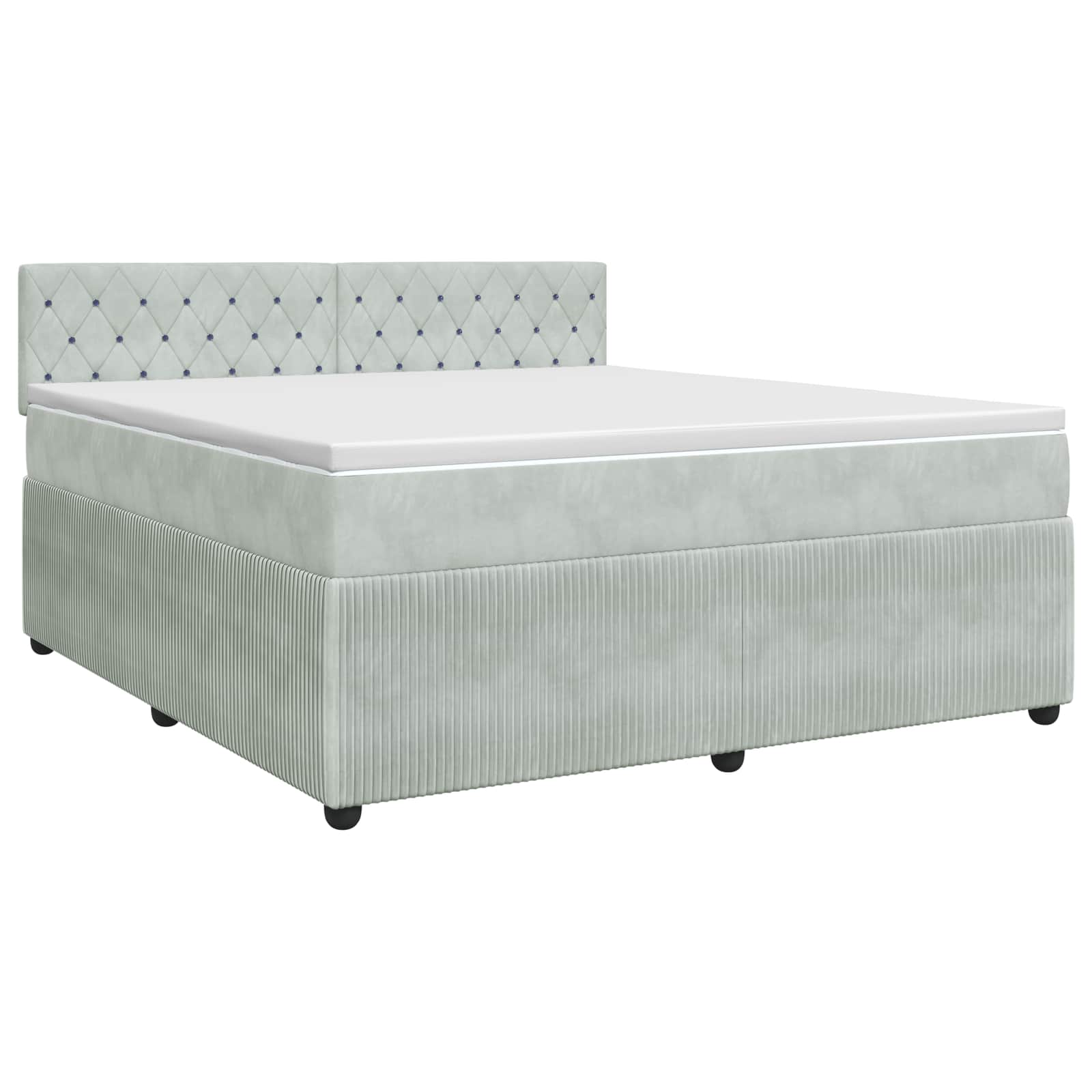 Κρεβάτι box spring με στρώμα Ανοιχτό γκρι 180 x 200 cm Βελούδο - Pakobazaar