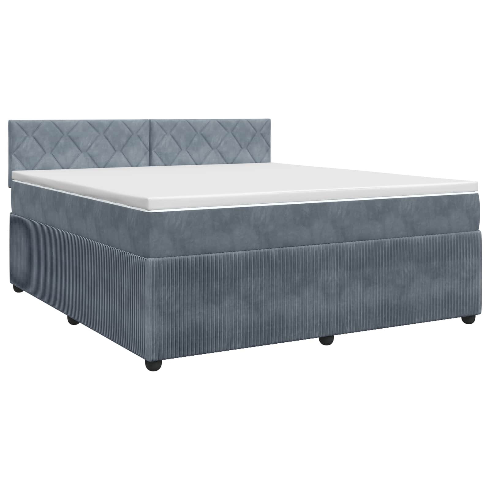 Κρεβάτι box spring με στρώμα Σκούρο Γκρι 180 x 200 cm Βελούδο - Pakobazaar