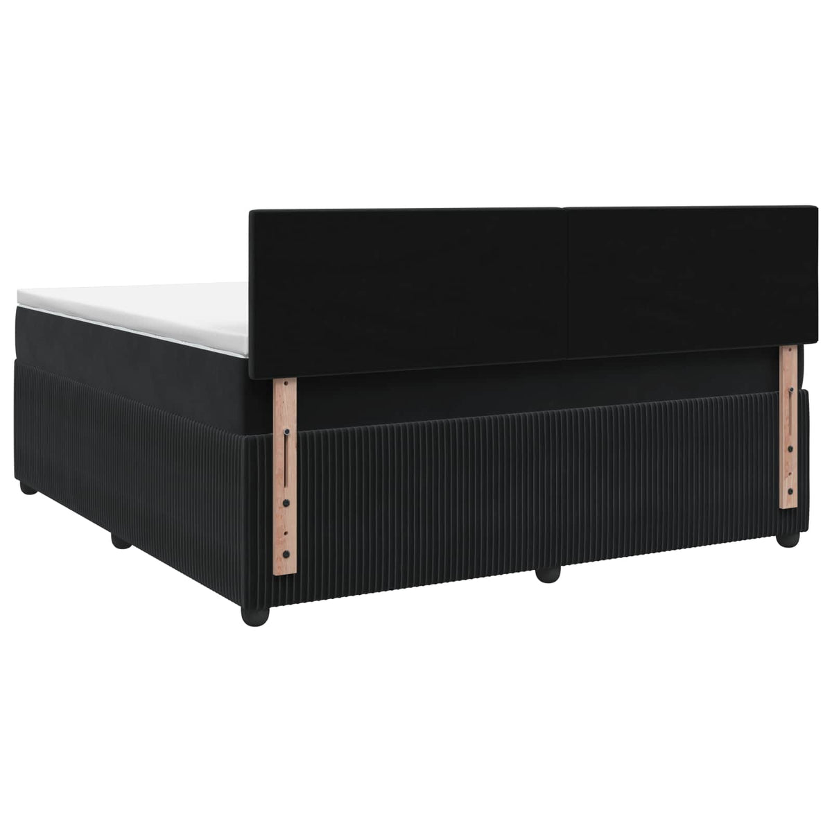 Κρεβάτι box spring με στρώμα Μαύρο 180 x 200 cm Βελούδο - Pakobazaar
