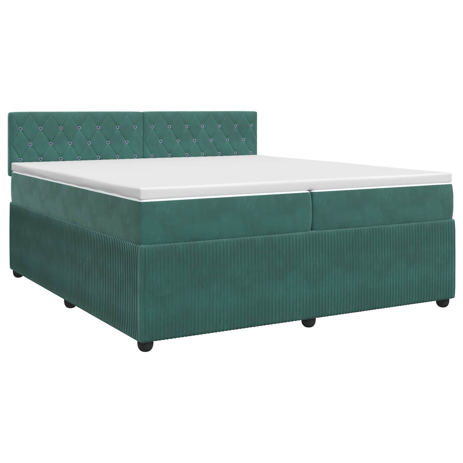 Κρεβάτι box spring με στρώμα Σκούρο Πράσινο 200 x 200 cm - Pakobazaar