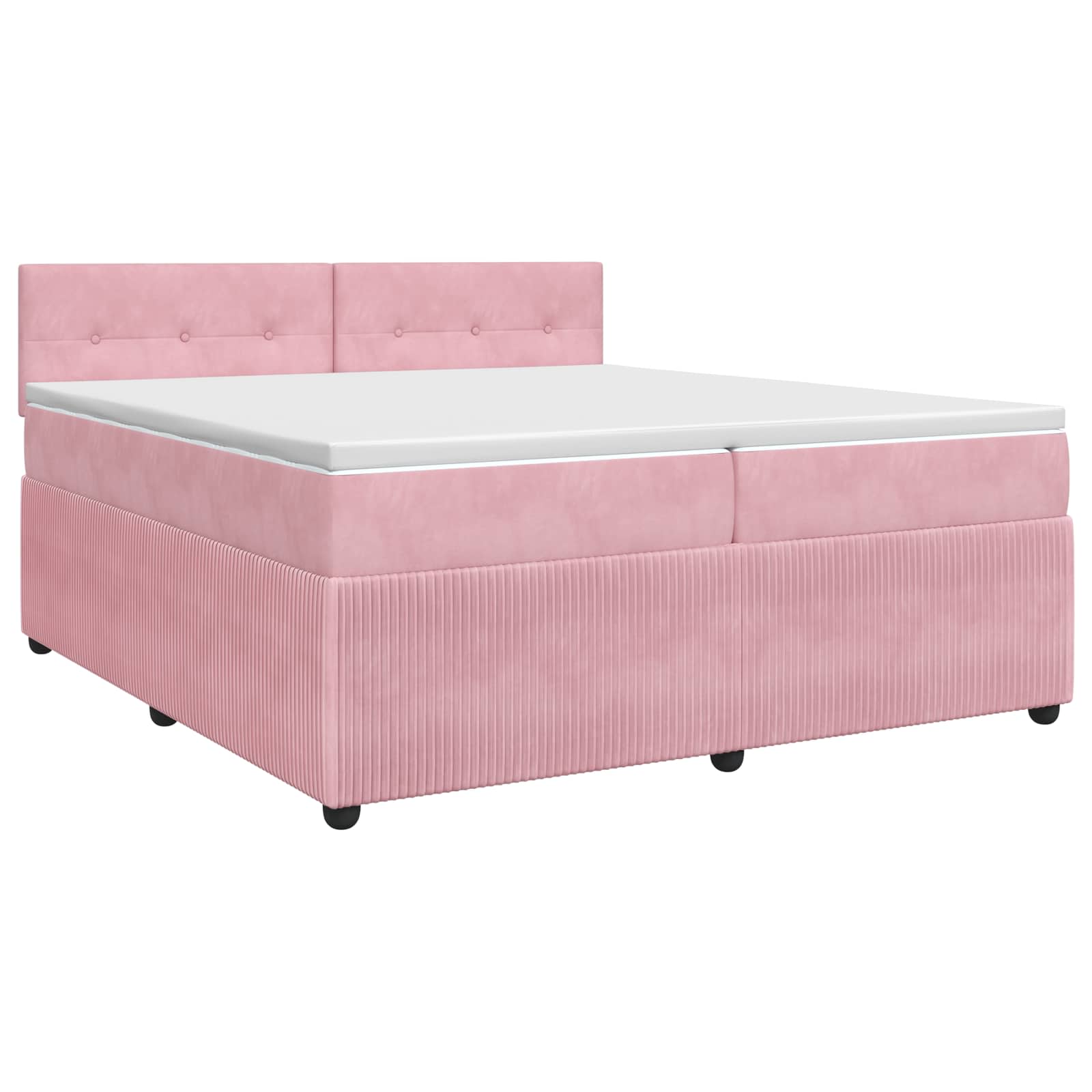 Κρεβάτι box spring με στρώμα Ροζ 200 x 200 cm Βελούδο