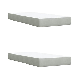 Κρεβάτι box spring με στρώμα Ανοιχτό γκρι 200 x 200 cm Βελούδο - Pakobazaar