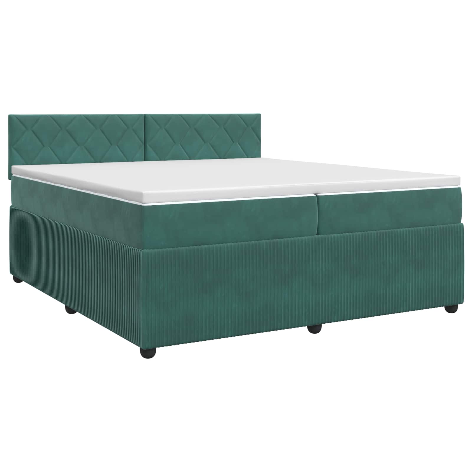 Κρεβάτι box spring με στρώμα Σκούρο Πράσινο 200 x 200 cm