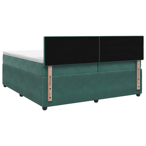 Κρεβάτι box spring με στρώμα Σκούρο Πράσινο 200 x 200 cm