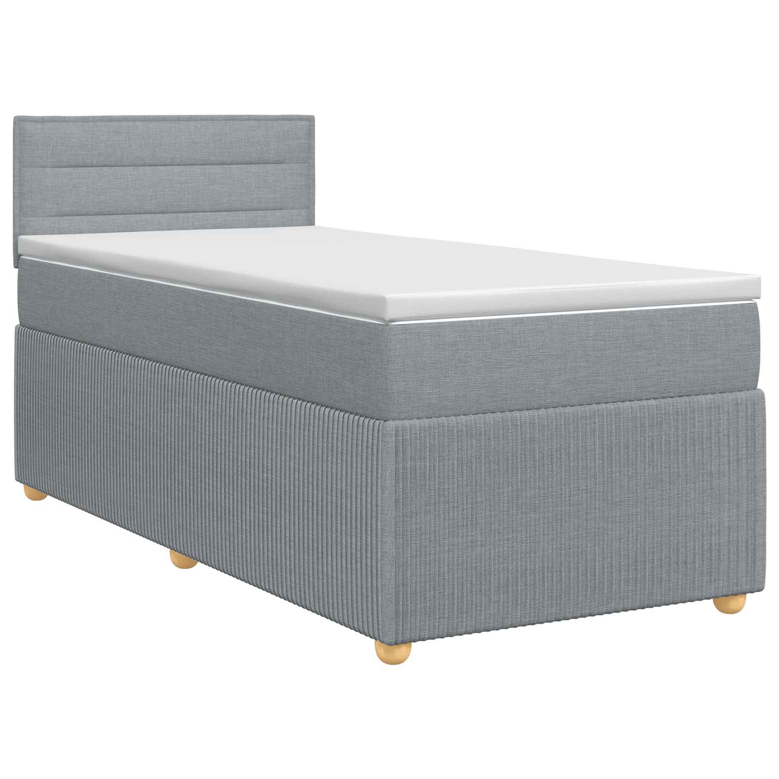 Κρεβάτι box spring με στρώμα Ανοιχτό γκρι 90 x 190 cm Ύφασμα - Pakobazaar