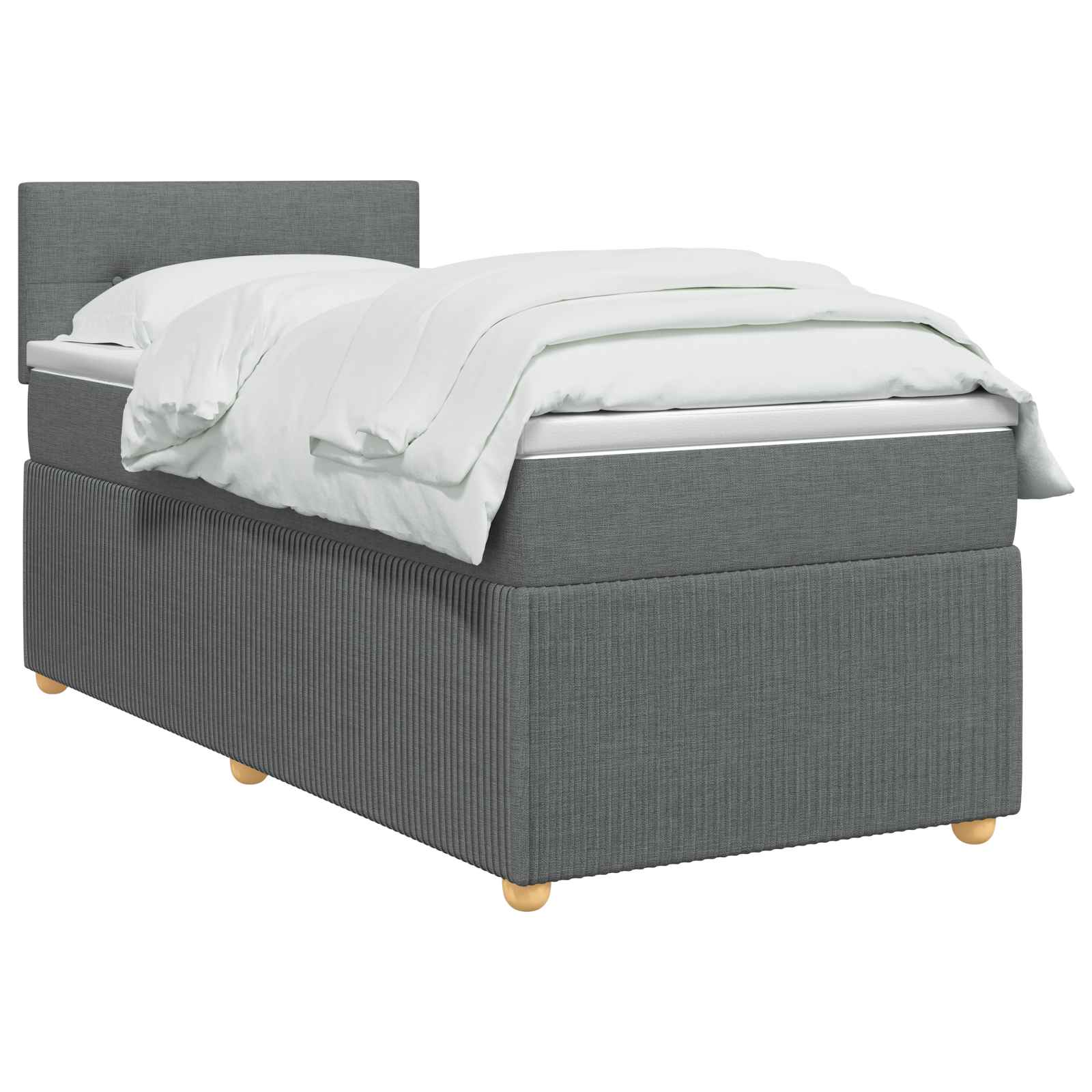 Κρεβάτι box spring με στρώμα Σκούρο Γκρι 90 x 190 cm Ύφασμα
