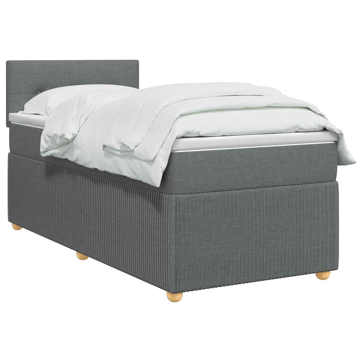 Κρεβάτι box spring με στρώμα Σκούρο Γκρι 90 x 190 cm Ύφασμα