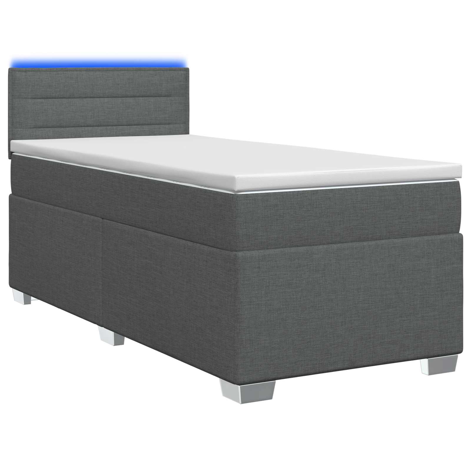 Κρεβάτι Box Spring με Στρώμα και LED Σκούρο Γκρι 80 x 200 cm - Pakobazaar