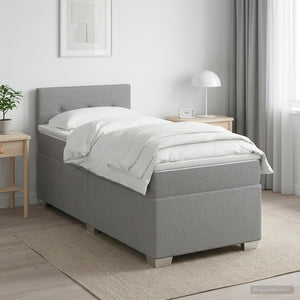 Κρεβάτι Box Spring με Στρώμα και LED Ανοιχτό γκρι 100 x 200 cm - Pakobazaar
