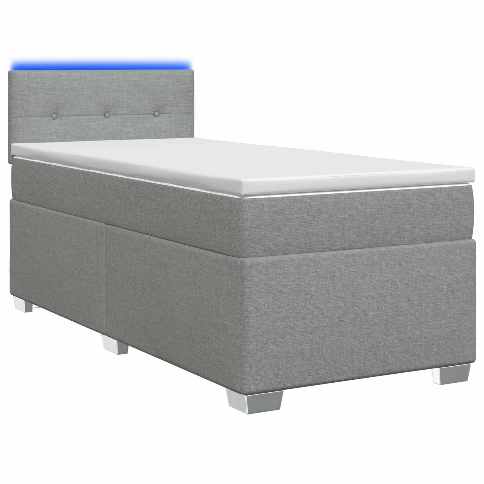Κρεβάτι Box Spring με Στρώμα και LED Ανοιχτό γκρι 80 x 200 cm - Pakobazaar