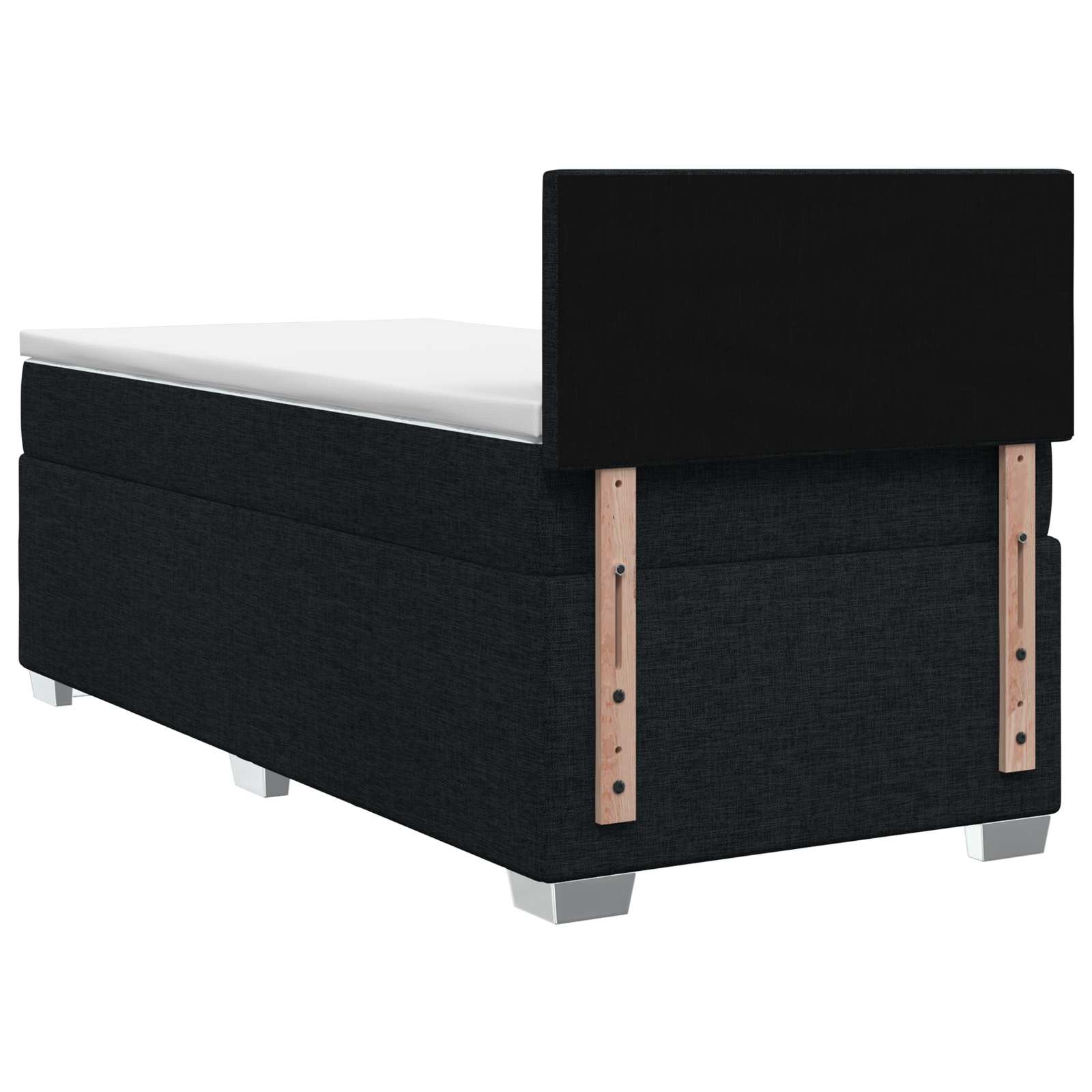 Κρεβάτι Box Spring με Στρώμα και LED Μαύρο 80 x 200 cm Ύφασμα - Pakobazaar