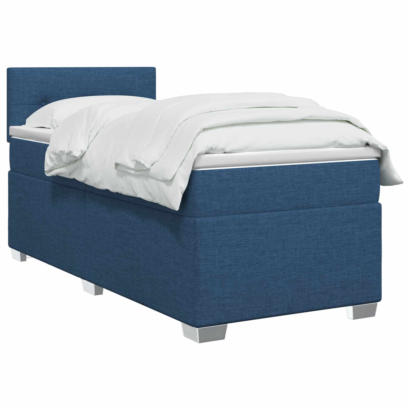 Κρεβάτι Box Spring με Στρώμα και LED Μπλε 80 x 200 cm Ύφασμα - Pakobazaar
