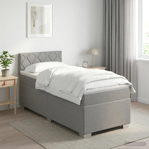 Κρεβάτι Box Spring με Στρώμα και LED Ανοιχτό γκρι 100 x 200 cm - Pakobazaar