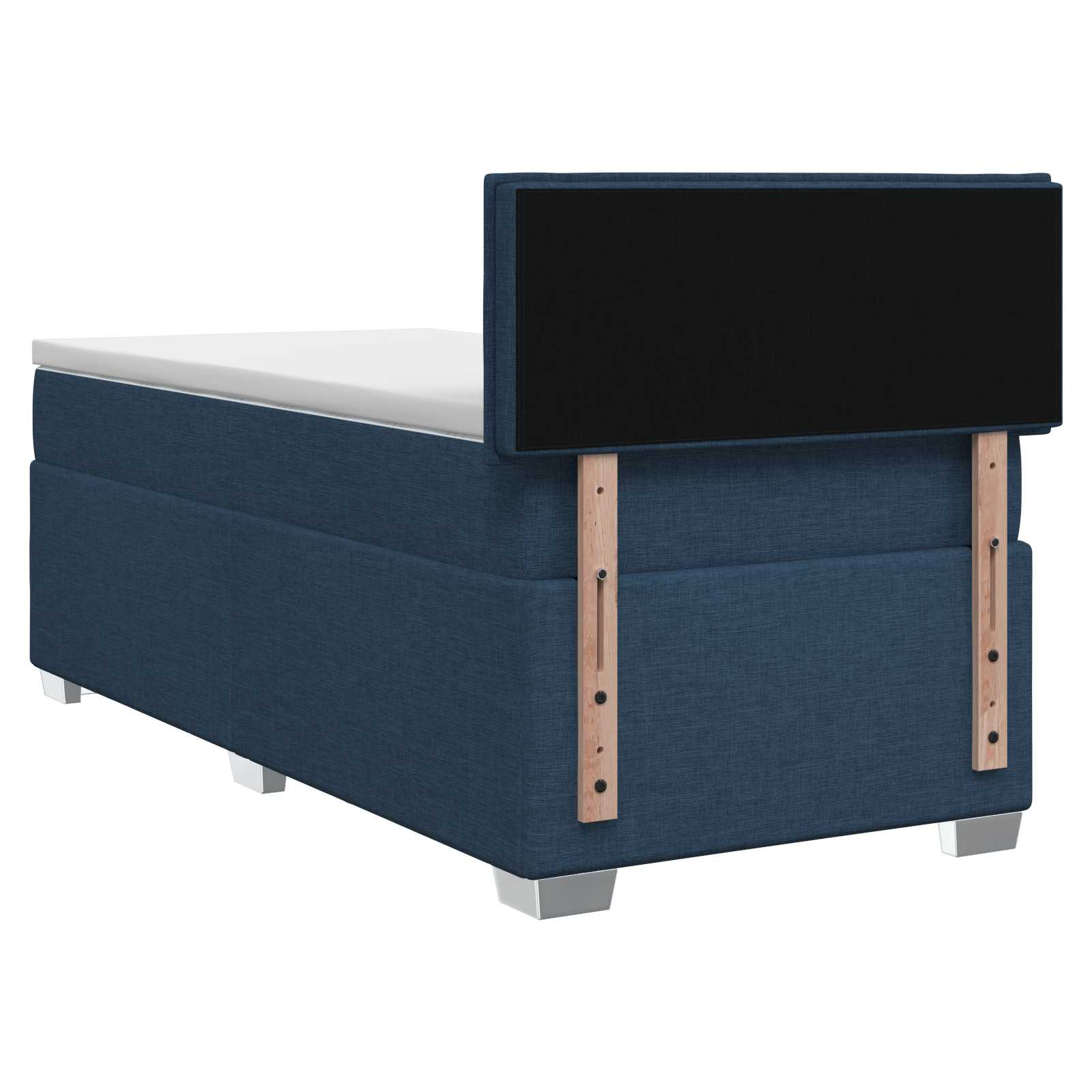 Κρεβάτι Box Spring με Στρώμα και LED Μπλε 90 x 200 cm Ύφασμα
