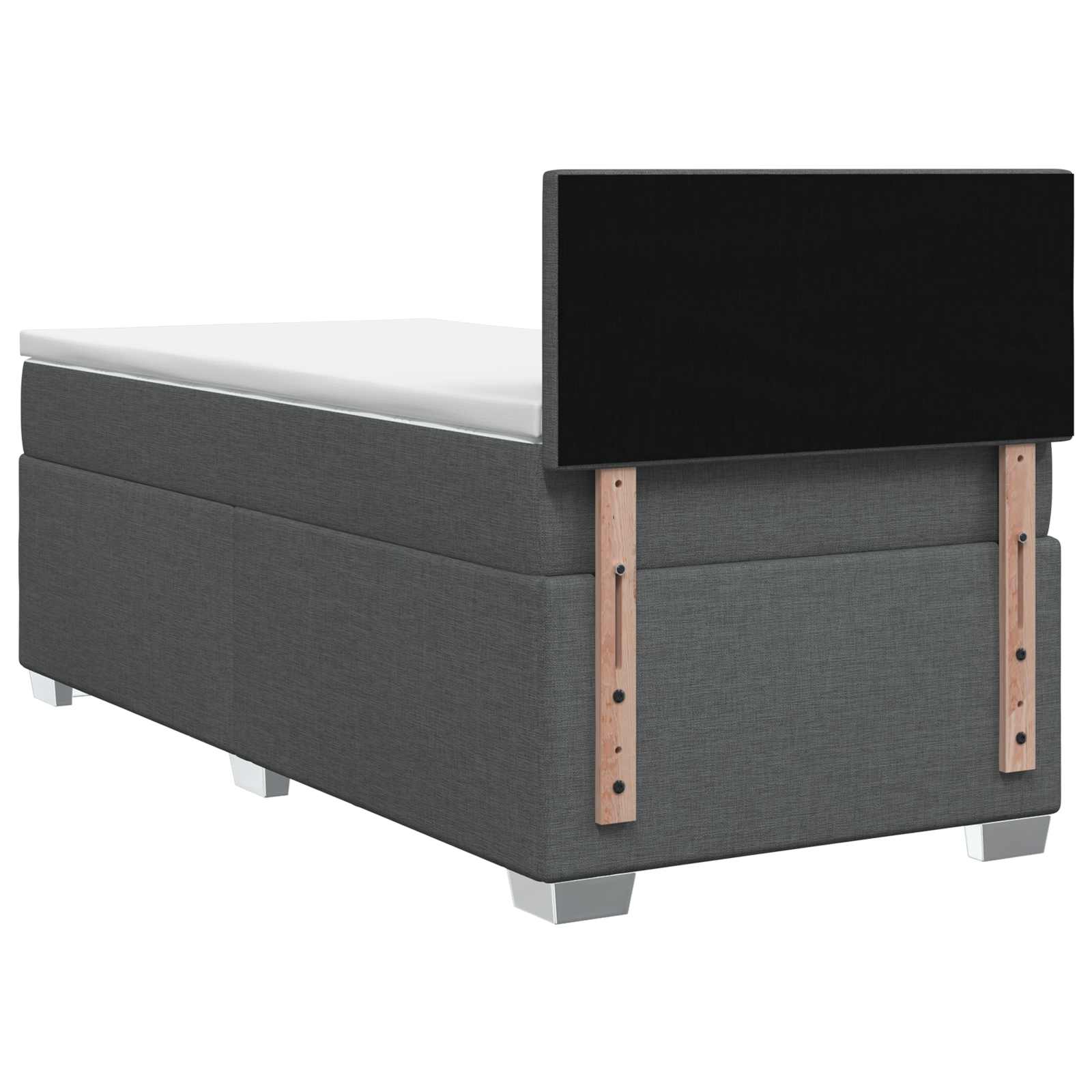 Κρεβάτι Box Spring με Στρώμα και LED Σκούρο Γκρι 90 x 200 cm - Pakobazaar