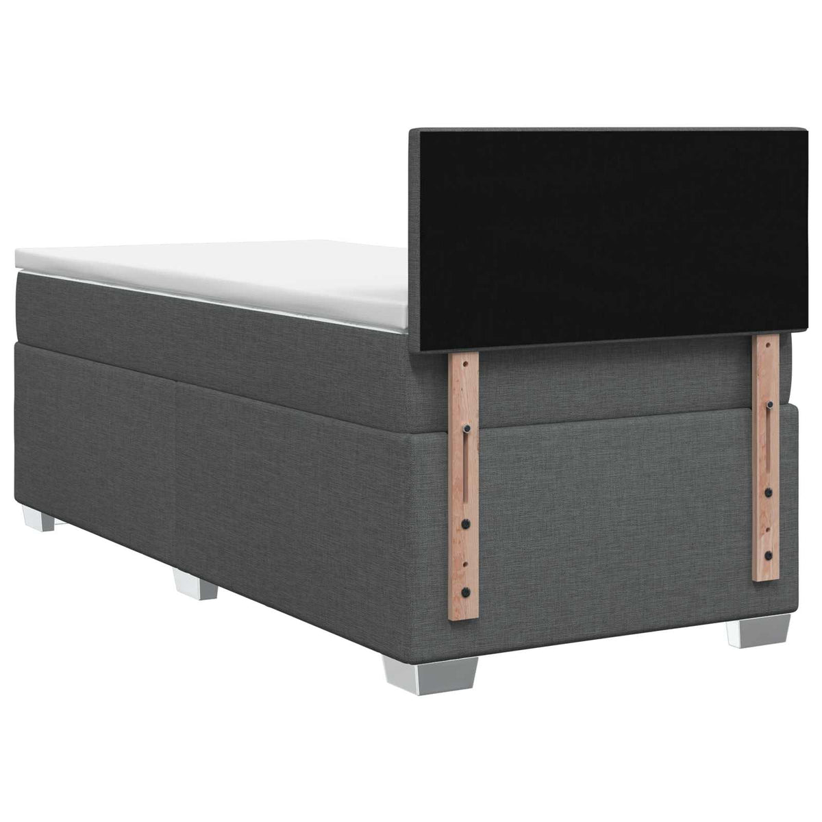 Κρεβάτι Box Spring με Στρώμα και LED Σκούρο Γκρι 90 x 200 cm - Pakobazaar