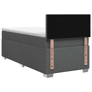 Κρεβάτι Box Spring με Στρώμα και LED Σκούρο Γκρι 90 x 200 cm - Pakobazaar