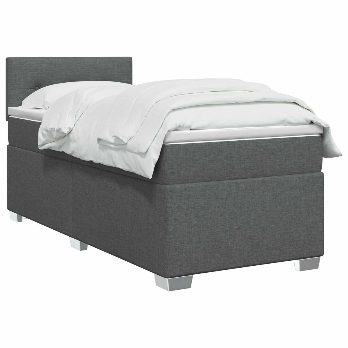Κρεβάτι Box Spring με Στρώμα και LED Σκούρο Γκρι 90 x 200 cm - Pakobazaar