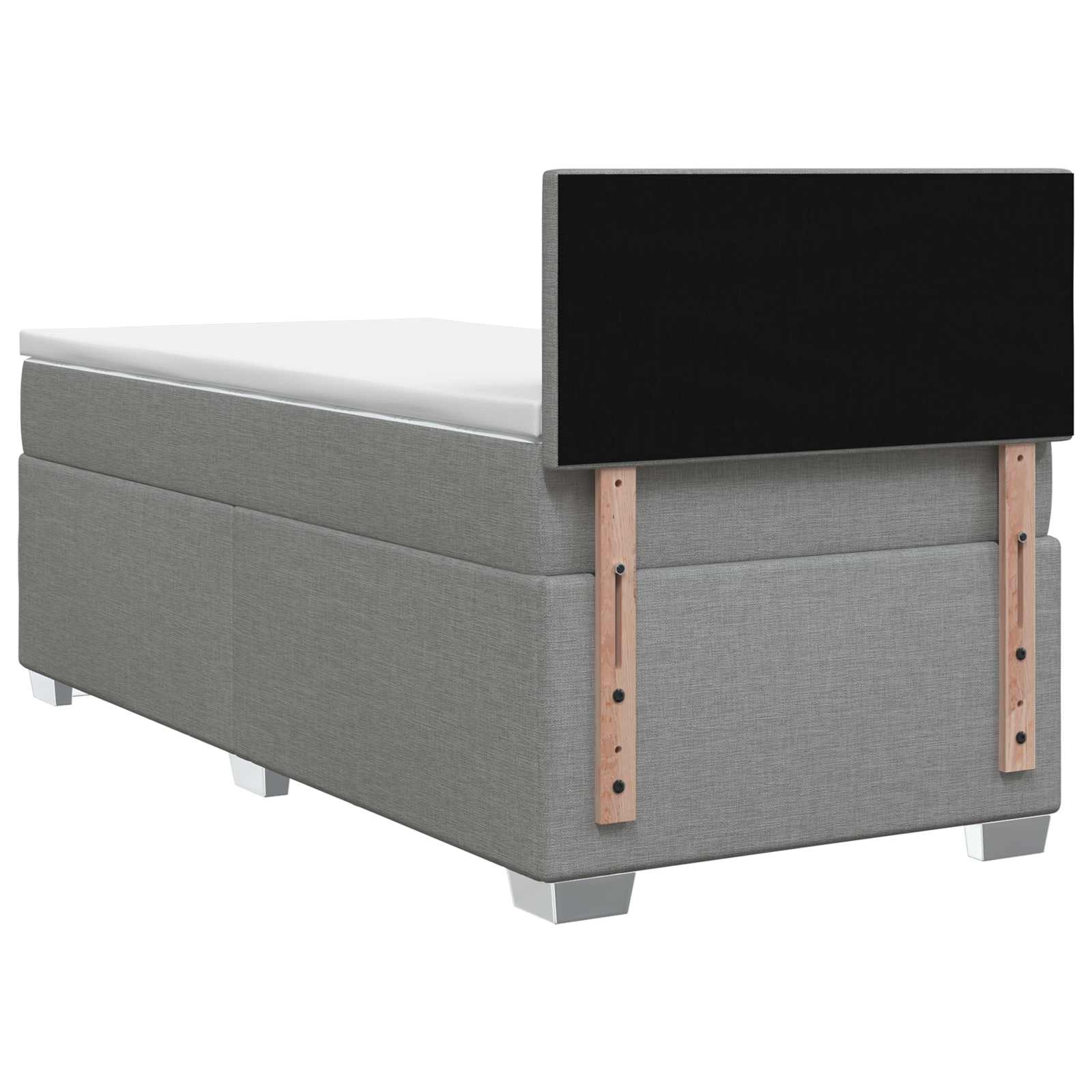 Κρεβάτι Box Spring με Στρώμα και LED Ανοιχτό γκρι 100 x 200 cm - Pakobazaar