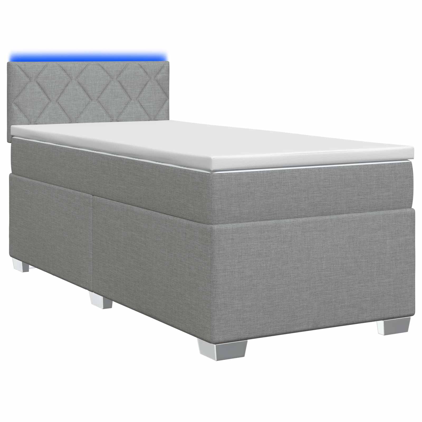 Κρεβάτι Box Spring με Στρώμα και LED Ανοιχτό γκρι 100 x 200 cm - Pakobazaar