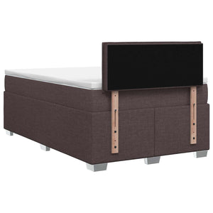 Κρεβάτι Box Spring με Στρώμα και LED Σκούρο Καφέ 120 x 190 cm