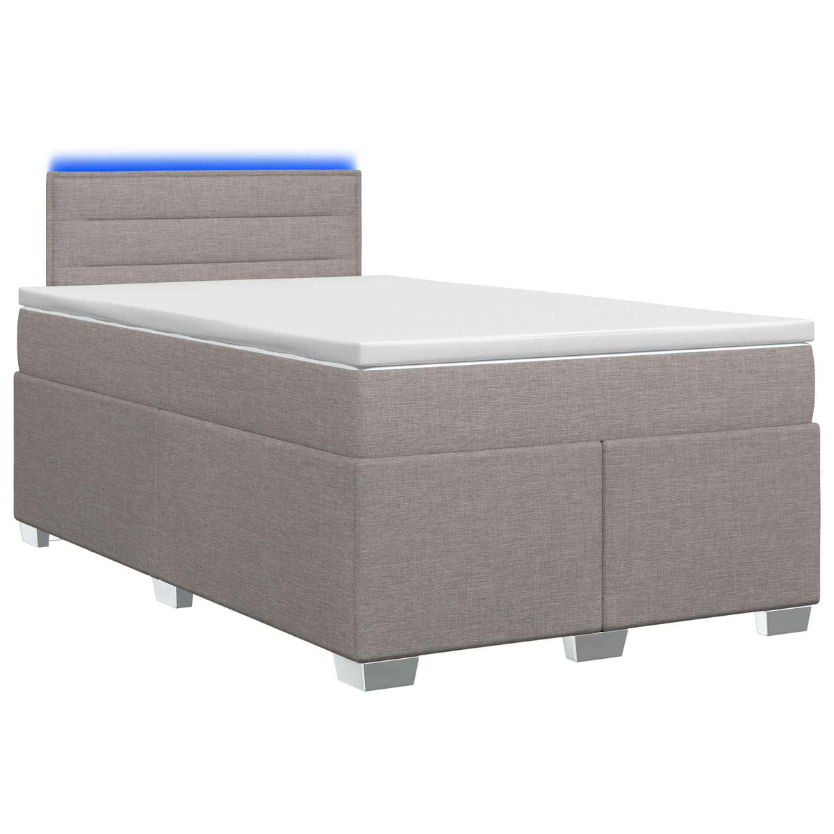 Κρεβάτι Box Spring με Στρώμα και LED Taupe 120 x 190 cm Ύφασμα