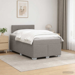 Κρεβάτι Box Spring με Στρώμα και LED Taupe 120 x 200 cm Ύφασμα