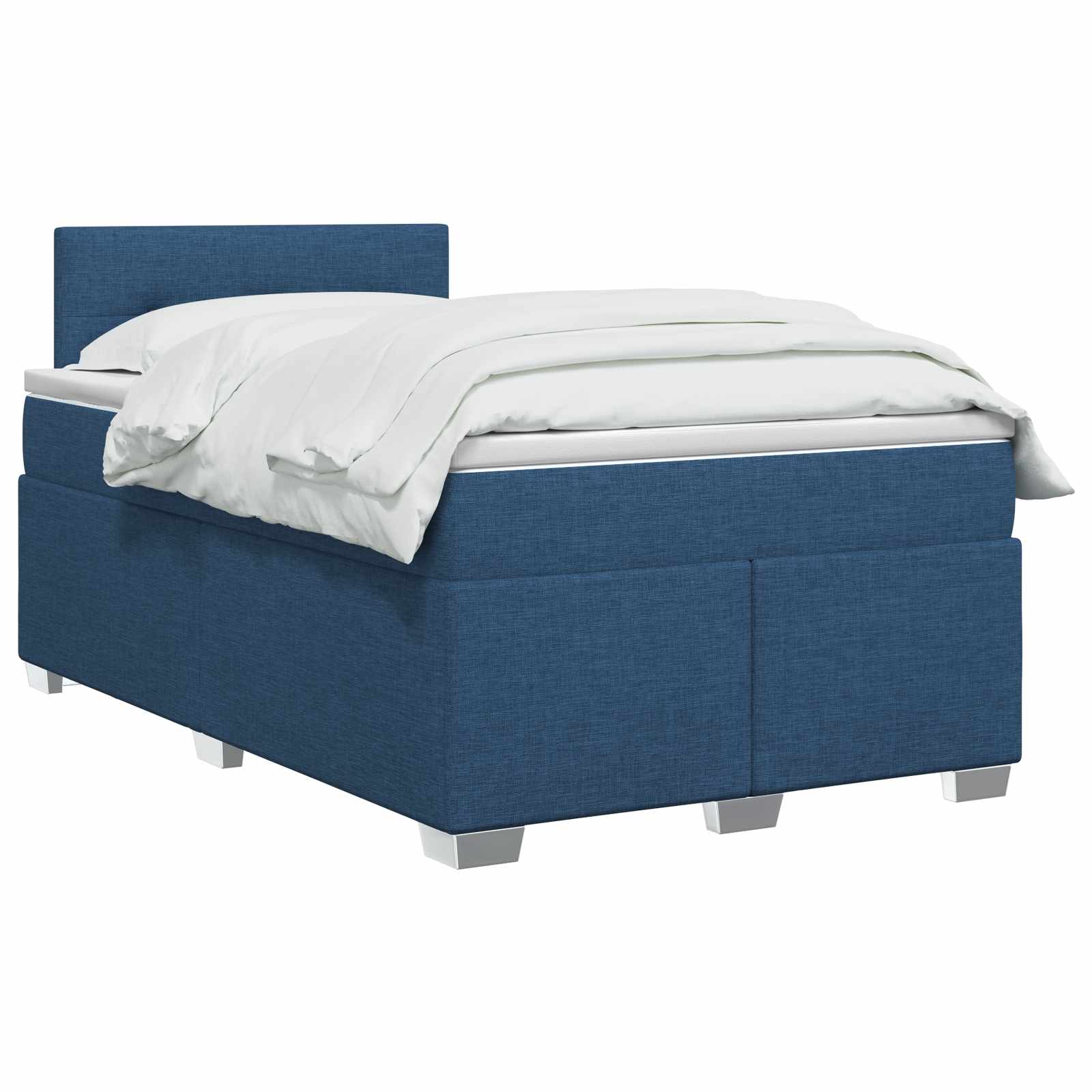 Κρεβάτι Box Spring με Στρώμα και LED Μπλε 120 x 190 cm Ύφασμα - Pakobazaar