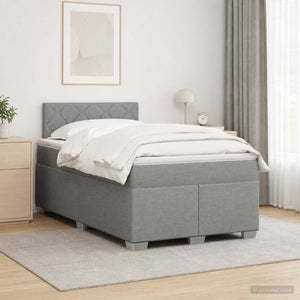 Κρεβάτι Box Spring με Στρώμα και LED Ανοιχτό γκρι 120 x 200 cm - Pakobazaar