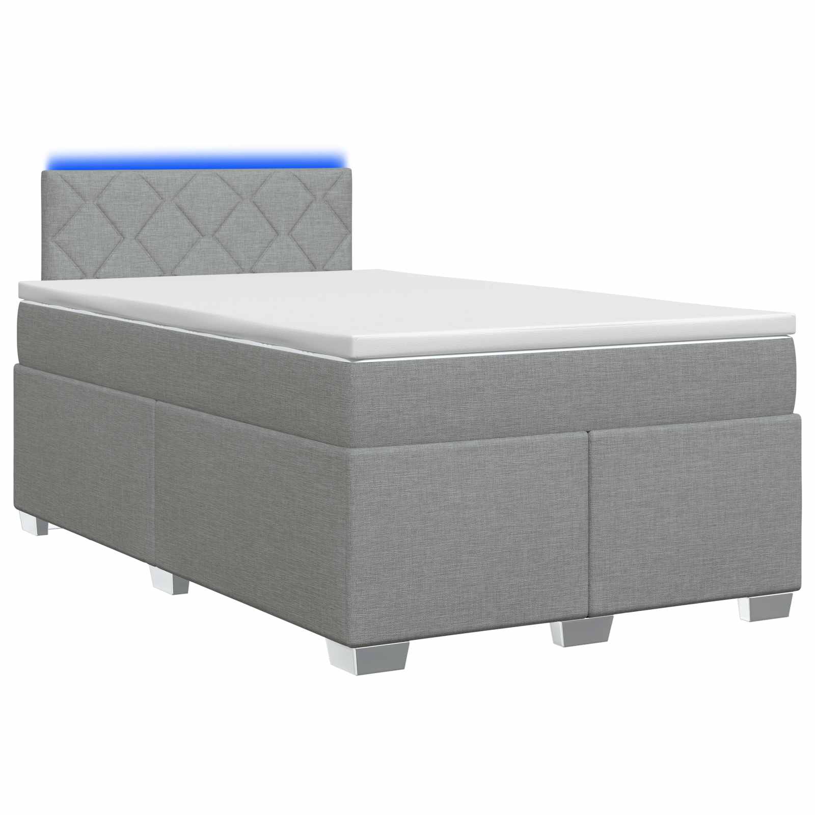 Κρεβάτι Box Spring με Στρώμα και LED Ανοιχτό γκρι 120 x 190 cm - Pakobazaar