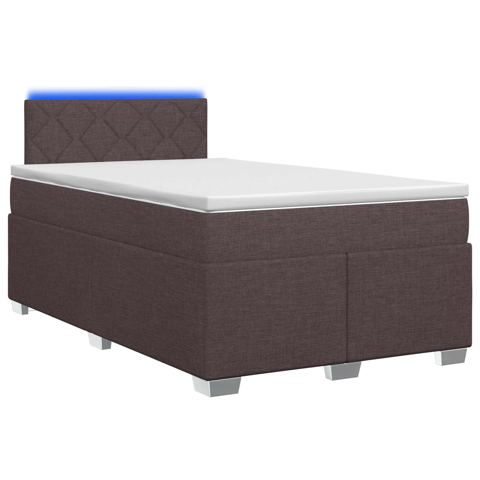 Κρεβάτι Box Spring με Στρώμα και LED Σκούρο Καφέ 120 x 190 cm - Pakobazaar