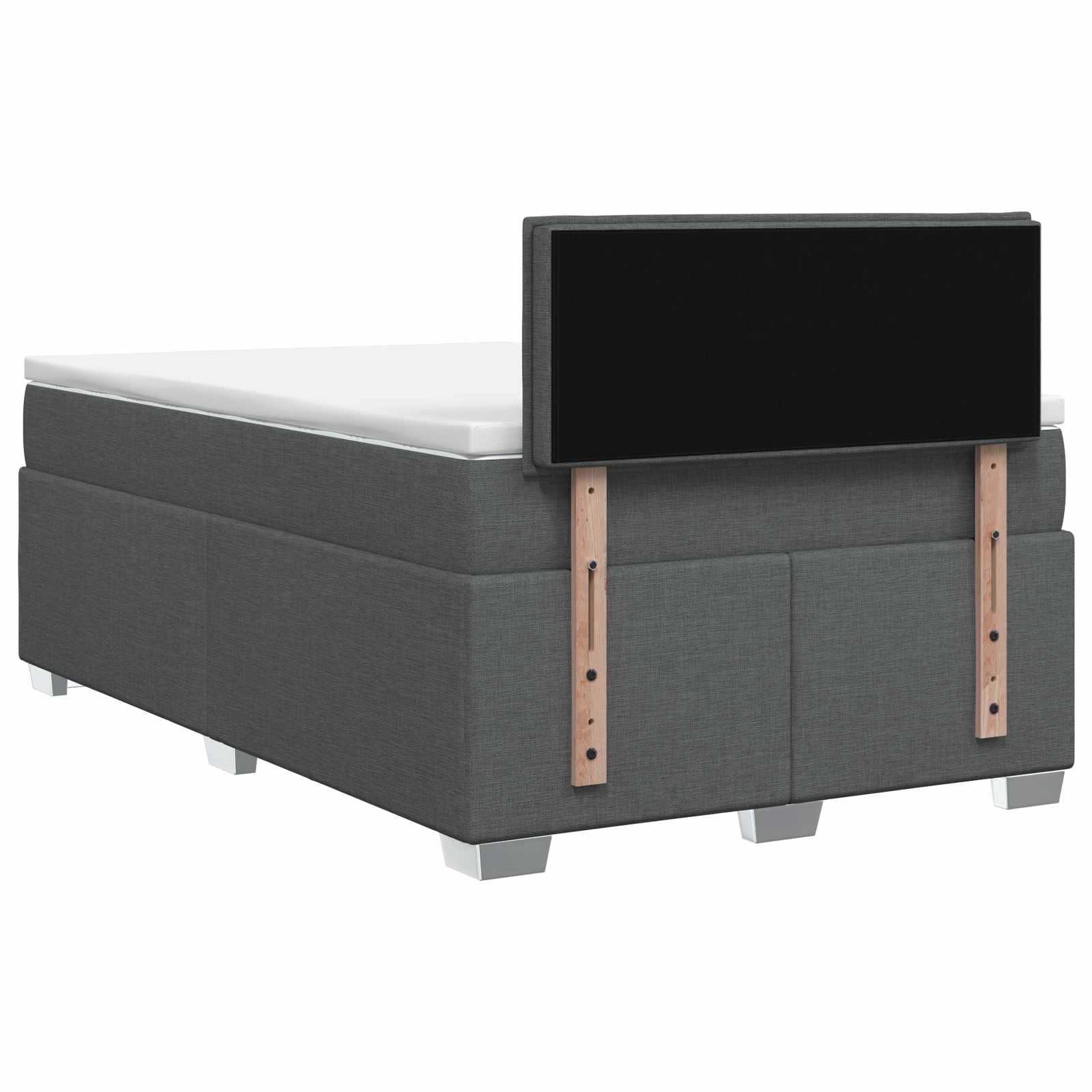Κρεβάτι Box Spring με Στρώμα και LED Σκούρο Γκρι 120 x 200 cm - Pakobazaar