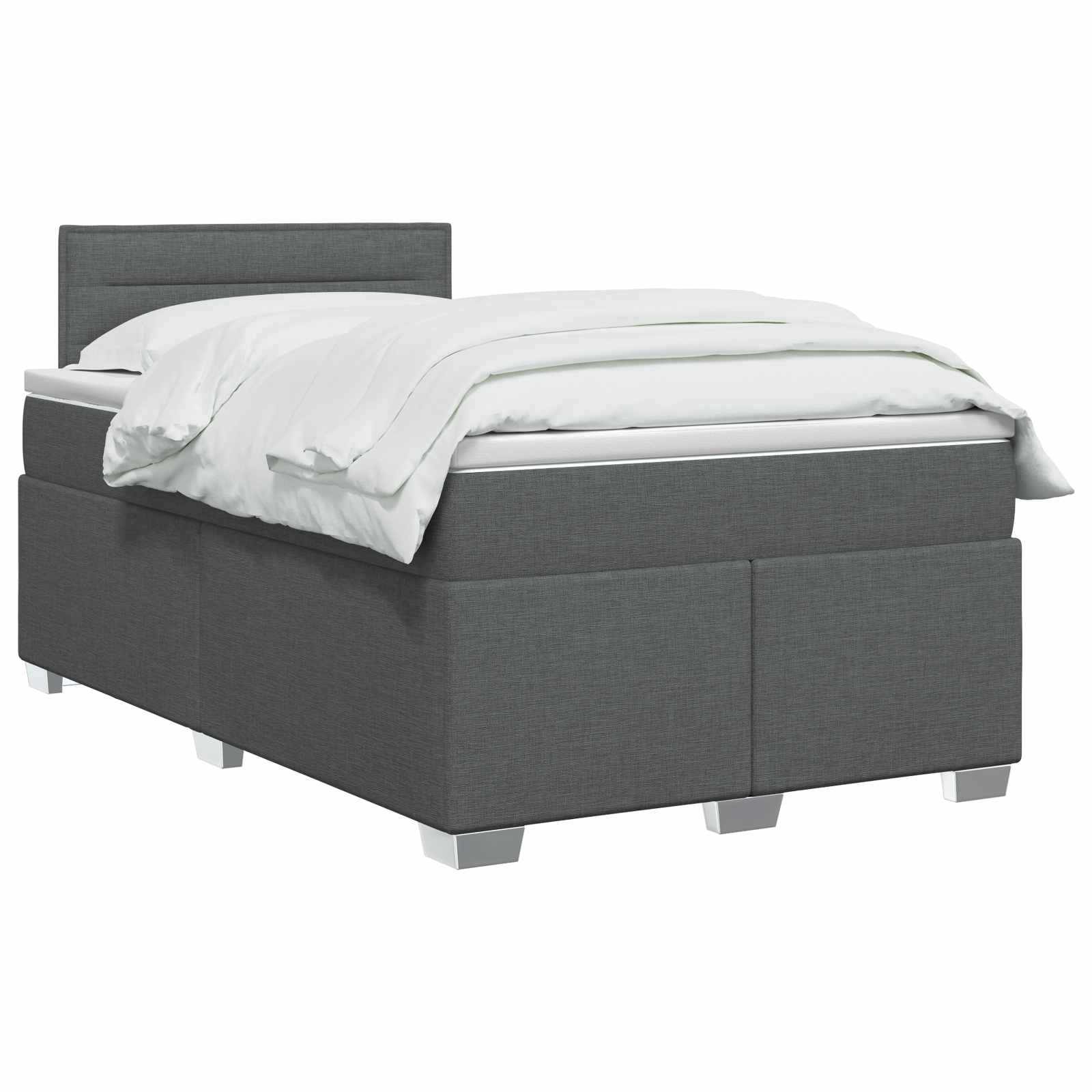 Κρεβάτι Box Spring με Στρώμα και LED Σκούρο Γκρι 120 x 200 cm - Pakobazaar