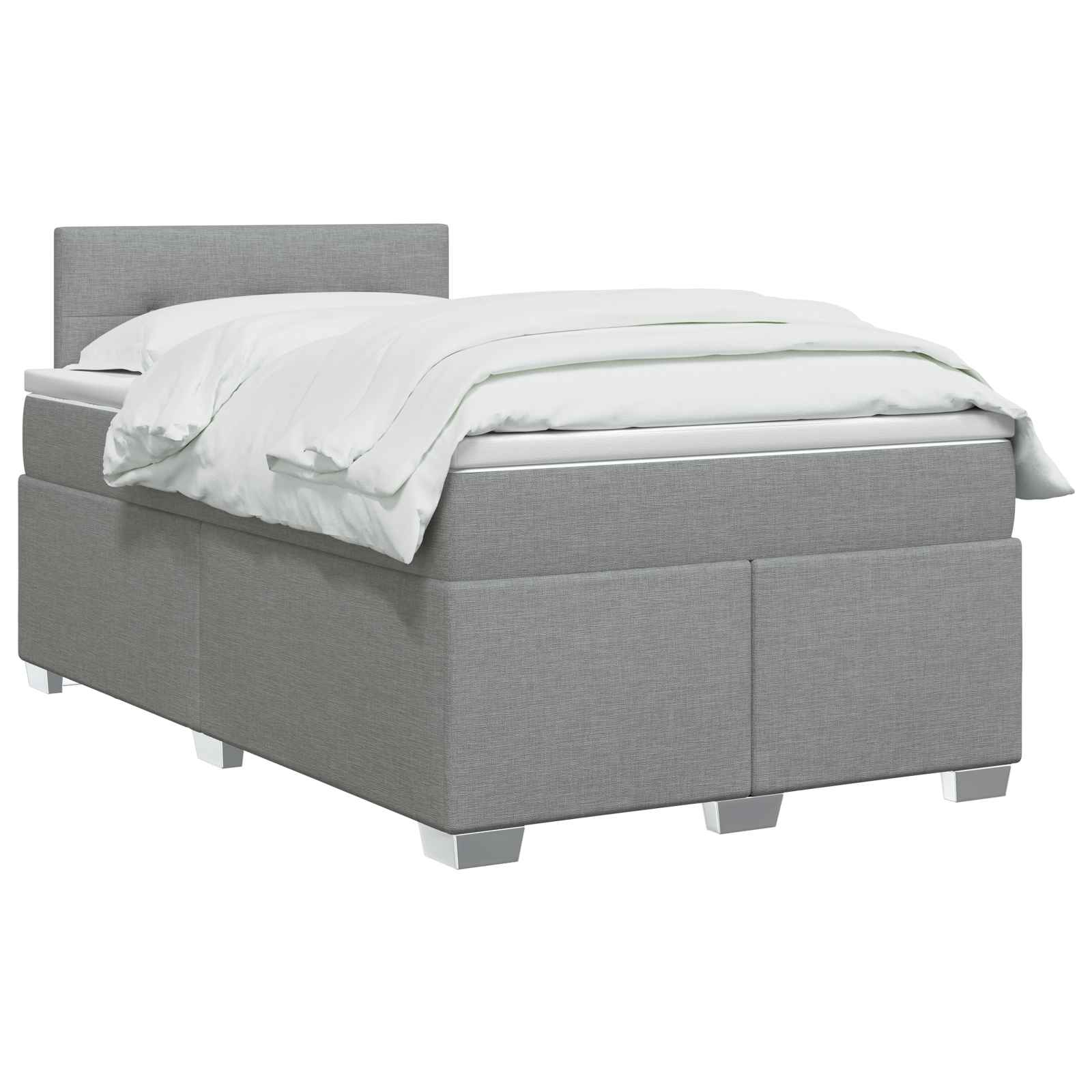 Κρεβάτι Box Spring με Στρώμα και LED Ανοιχτό γκρι 120 x 200 cm