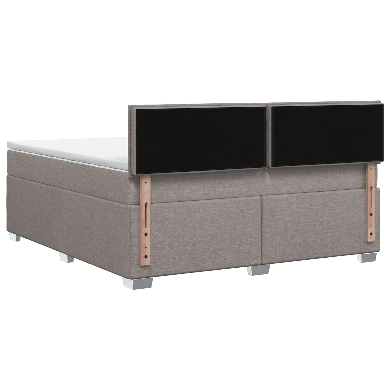Κρεβάτι Box Spring με Στρώμα και LED Taupe 140 x 190 cm Ύφασμα - Pakobazaar
