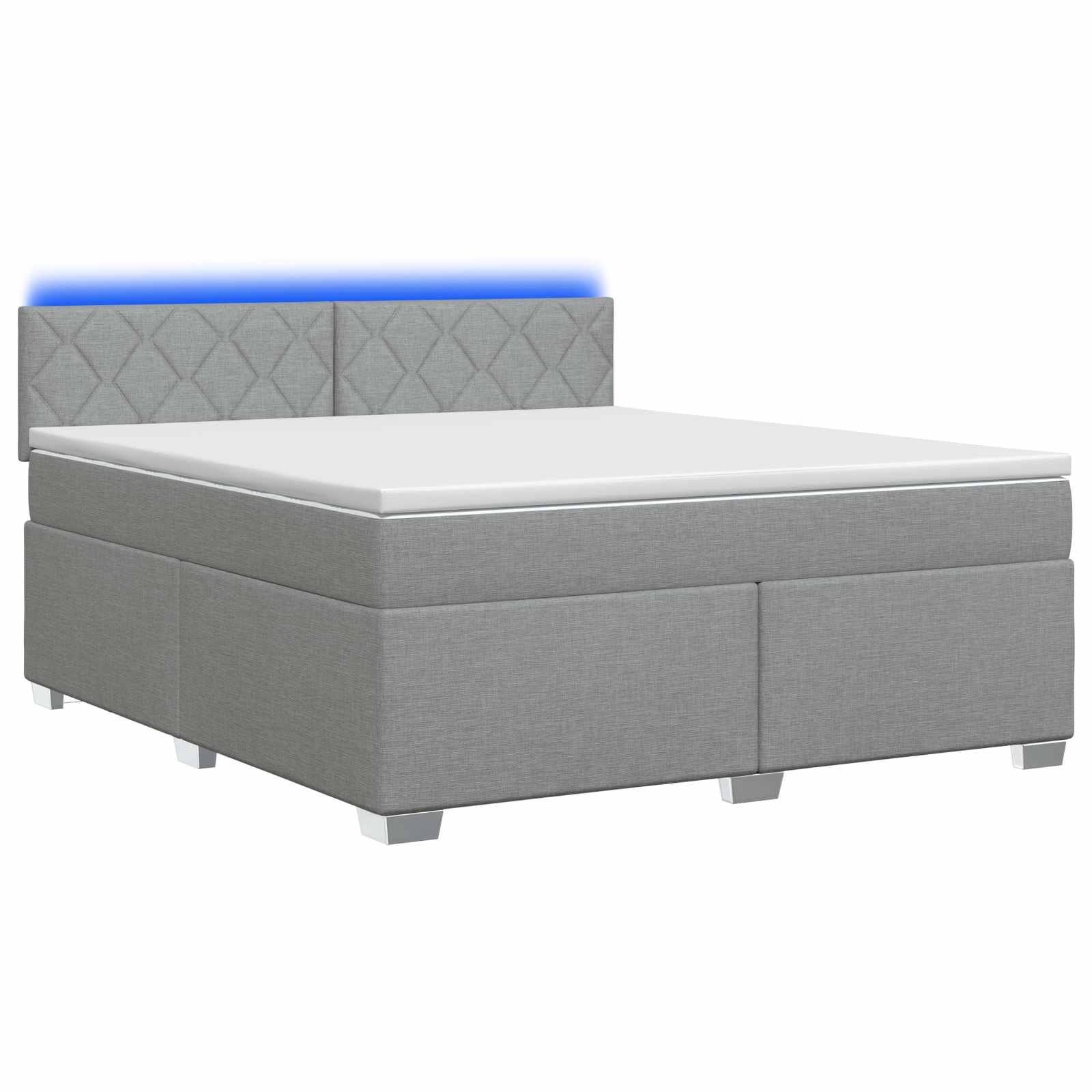 Κρεβάτι Box Spring με Στρώμα και LED Ανοιχτό γκρι 140 x 190 cm - Pakobazaar