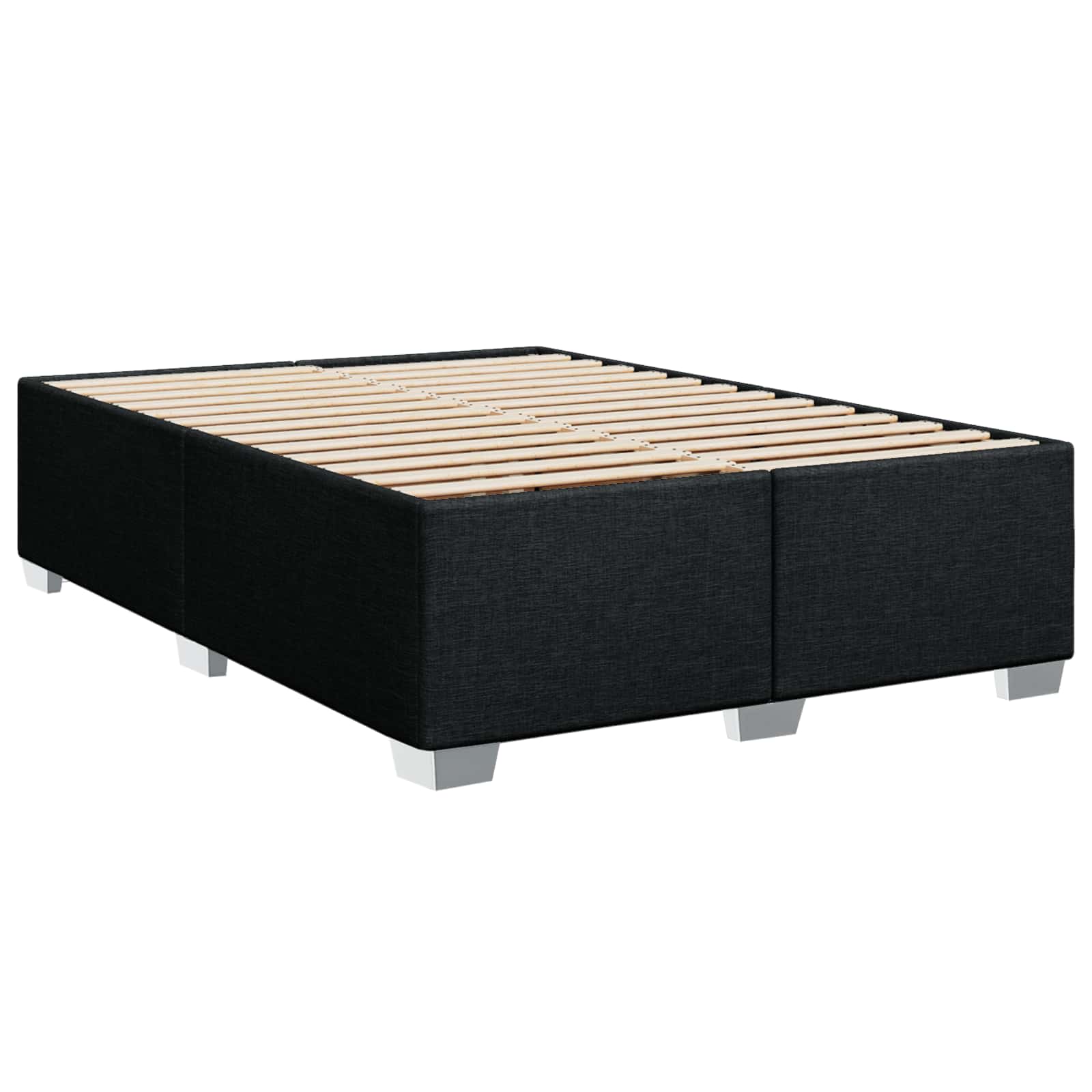 Κρεβάτι Box Spring με Στρώμα και LED Μαύρο 140 x 190 cm Ύφασμα