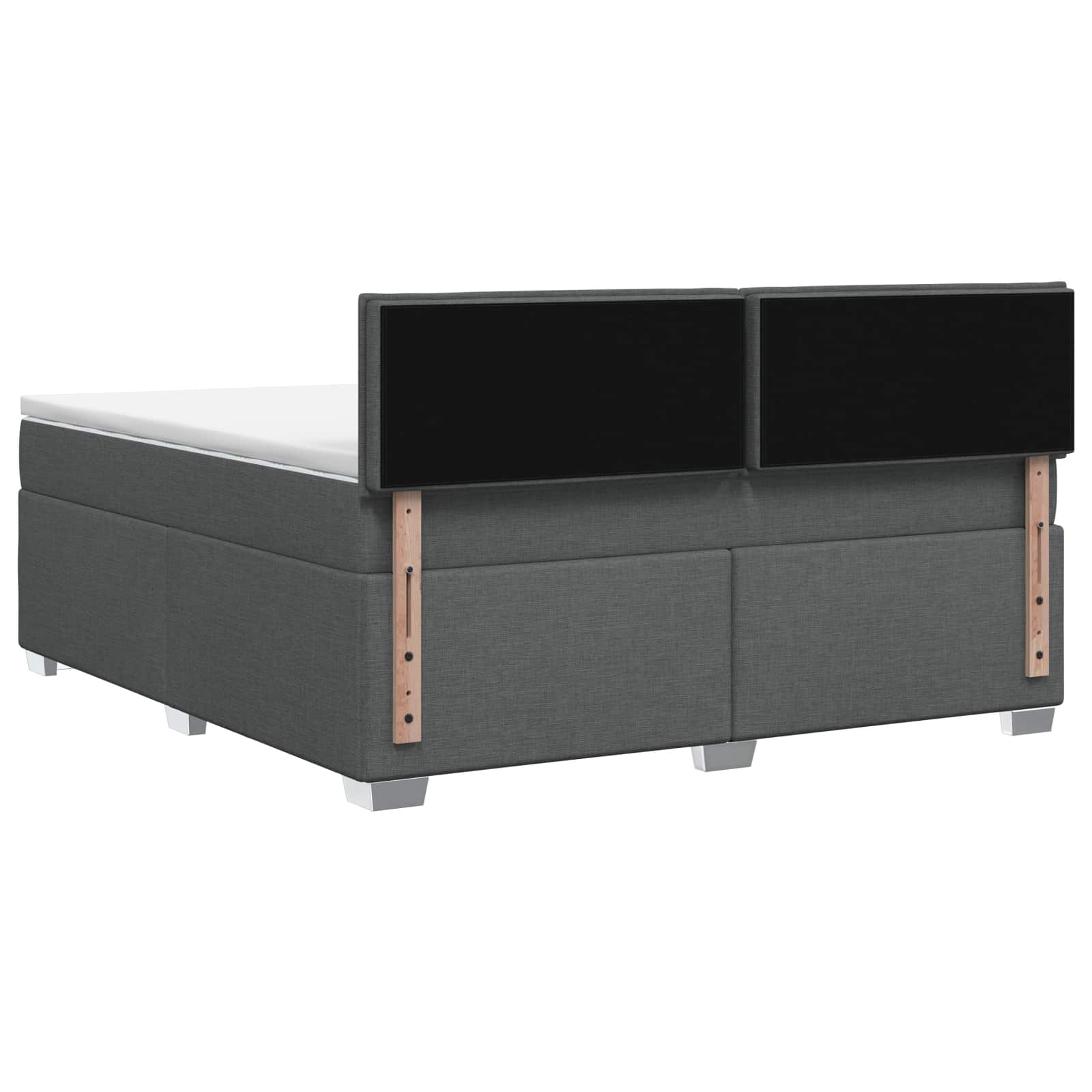 Κρεβάτι Box Spring με Στρώμα και LED Σκούρο Γκρι 140 x 200 cm