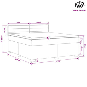Κρεβάτι Box Spring με Στρώμα και LED Σκούρο Καφέ 140 x 200 cm