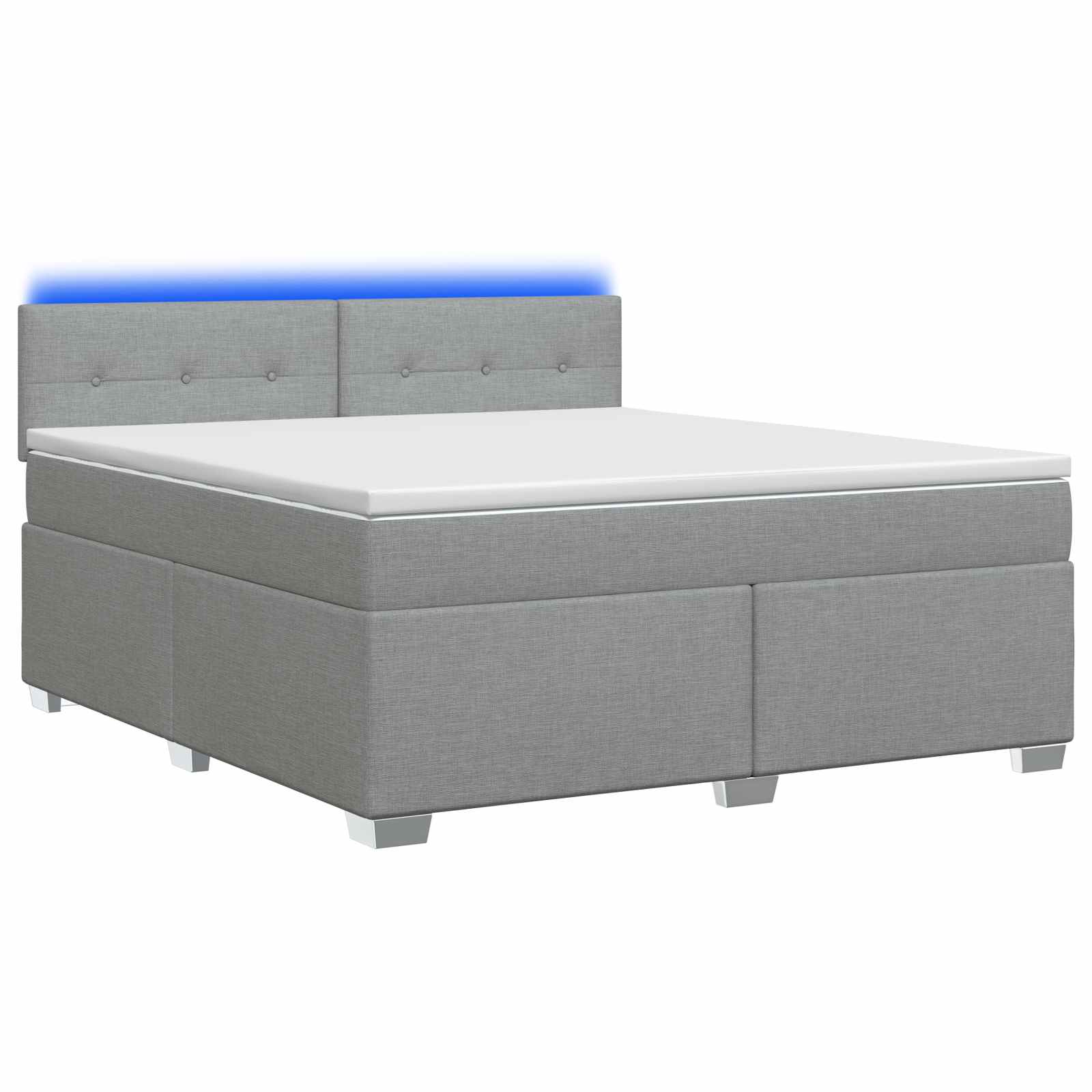 Κρεβάτι Box Spring με Στρώμα και LED Ανοιχτό γκρι 140 x 200 cm - Pakobazaar