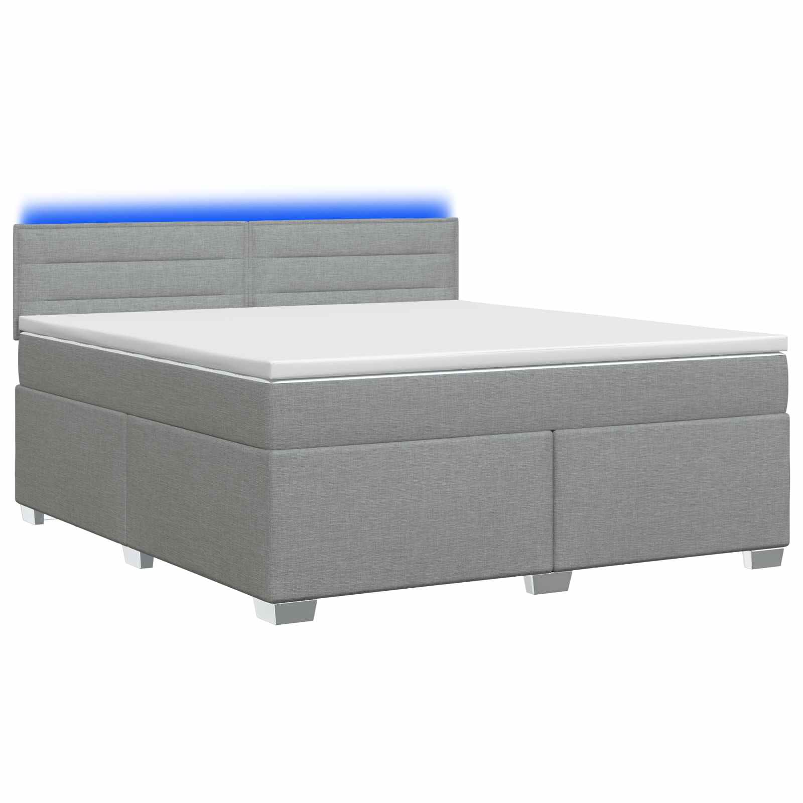 Κρεβάτι Box Spring με Στρώμα και LED Ανοιχτό γκρι 160 x 200 cm - Pakobazaar