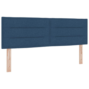 Κρεβάτι Box Spring με Στρώμα και LED Μπλε 160 x 200 cm Ύφασμα