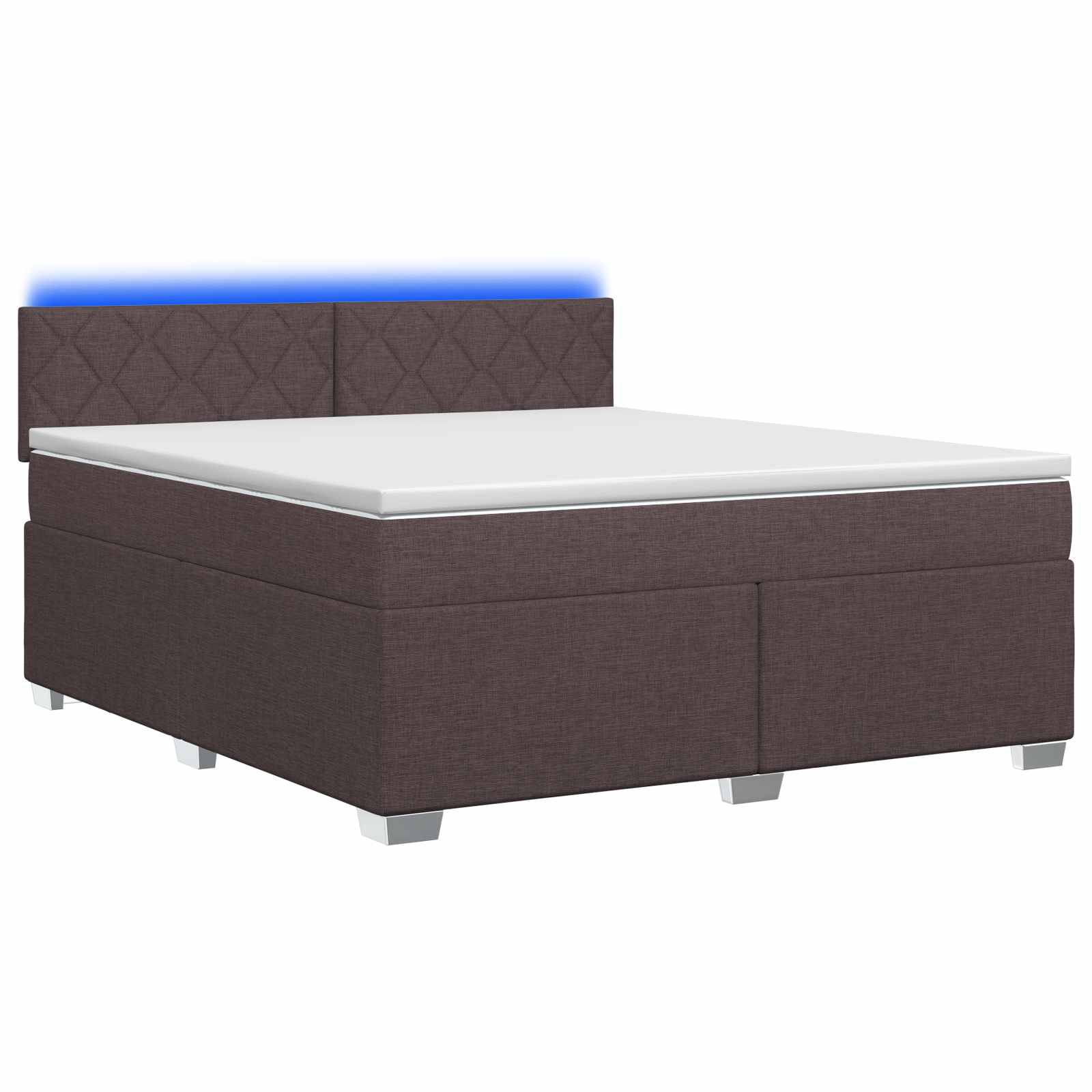 Κρεβάτι Box Spring με Στρώμα και LED Σκούρο Καφέ 160 x 200 cm - Pakobazaar