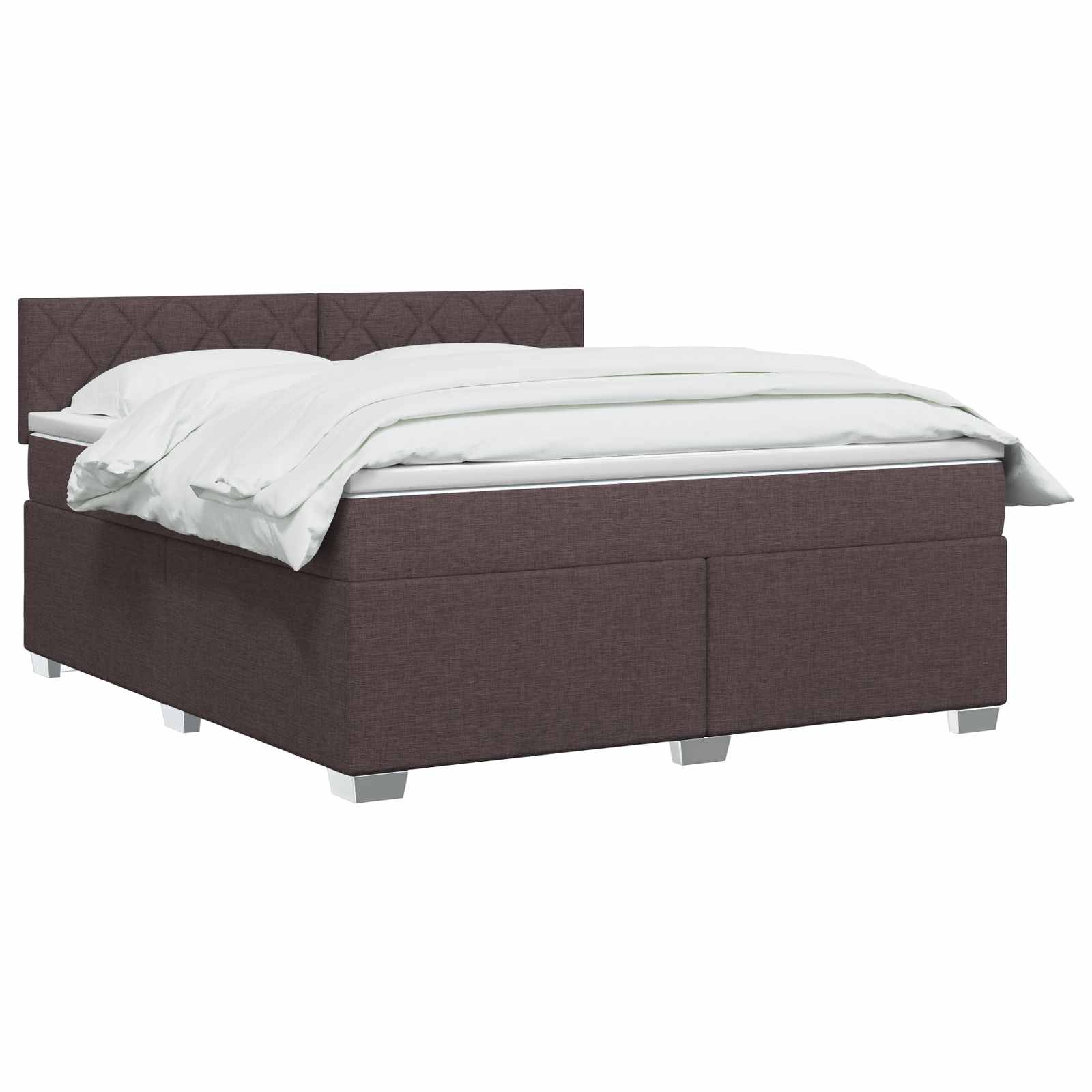 Κρεβάτι Box Spring με Στρώμα και LED Σκούρο Καφέ 160 x 200 cm - Pakobazaar