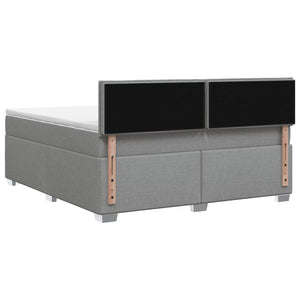 Κρεβάτι Box Spring με Στρώμα και LED Ανοιχτό γκρι 180 x 200 cm - Pakobazaar